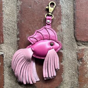 Portland Leather Goods Pink/Lip Gloss Beta Fish Keychain
